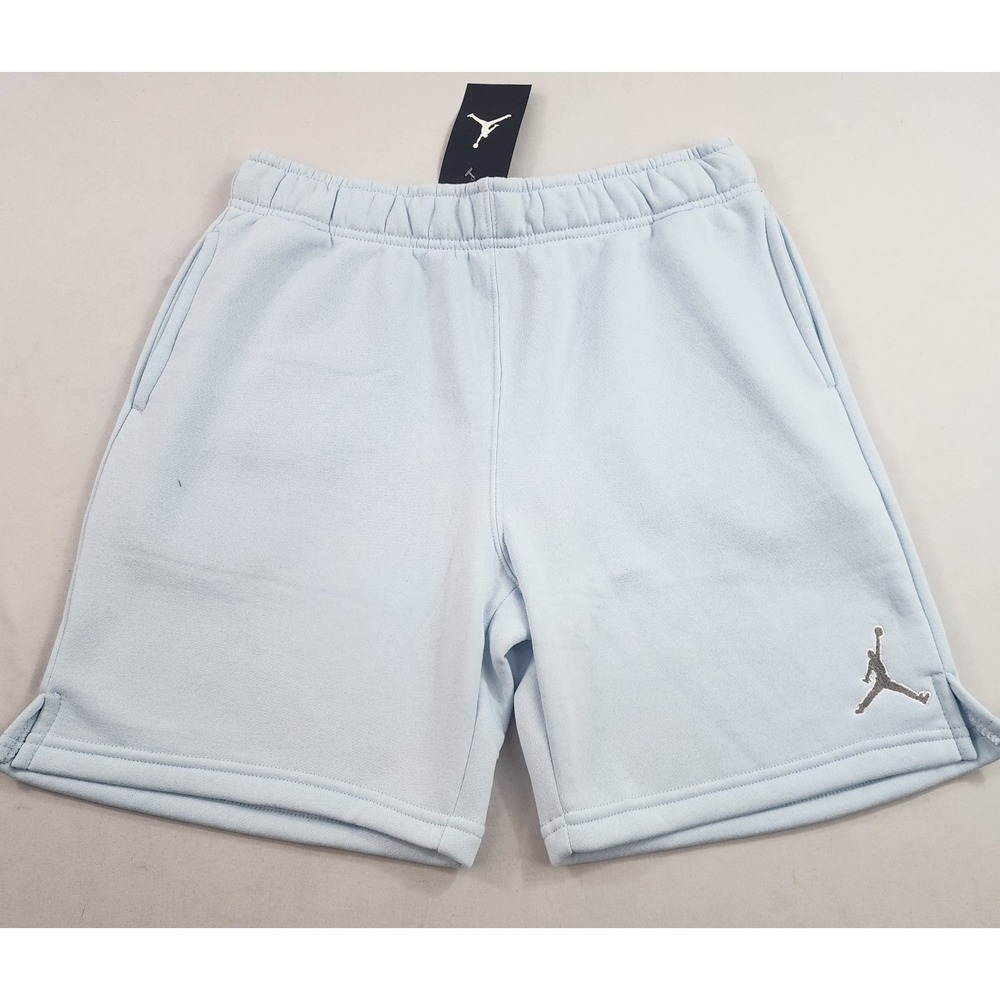 Jordan Womens Blue Fleece Sweatshorts W 30 Pockets DX9675-310 Size Large